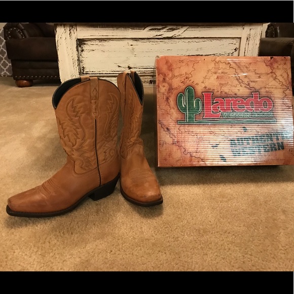 Bottes Western Homme Laredo Paris 12, Cuir Noir, Bout Rond, Tige 12 Pouces, Taille 13 D